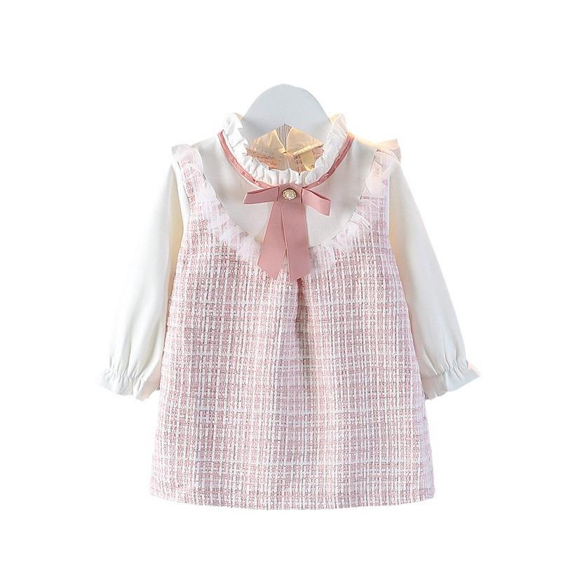 2024 Spring & Autumn Girls' Long Sleeve Fairy Princess Dress for 1-Year-Olds