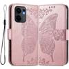 Flip Case for Oppo Reno 13F / Oppo Reno 13FS, Butterfly, Rose Gold