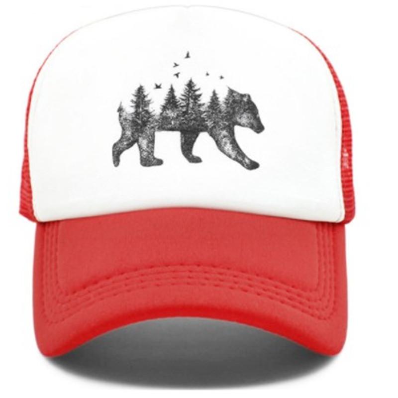 Yiran bag Beer Bos Silhouet Trucker Cap Unisex Verstelbaar Mesh Buiten Baseballpet Ademend Adjustable