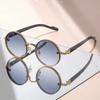 Classic Retro Round Men's and Women's Fashion Glasses with Punk Metal Frames and Tortoiseshell Patterns