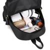 Grace Stylish Anti-theft Backpack, Portable Black Nylon Rucksack with Cute Colorful Letter Ornament for Female Everyday Carry