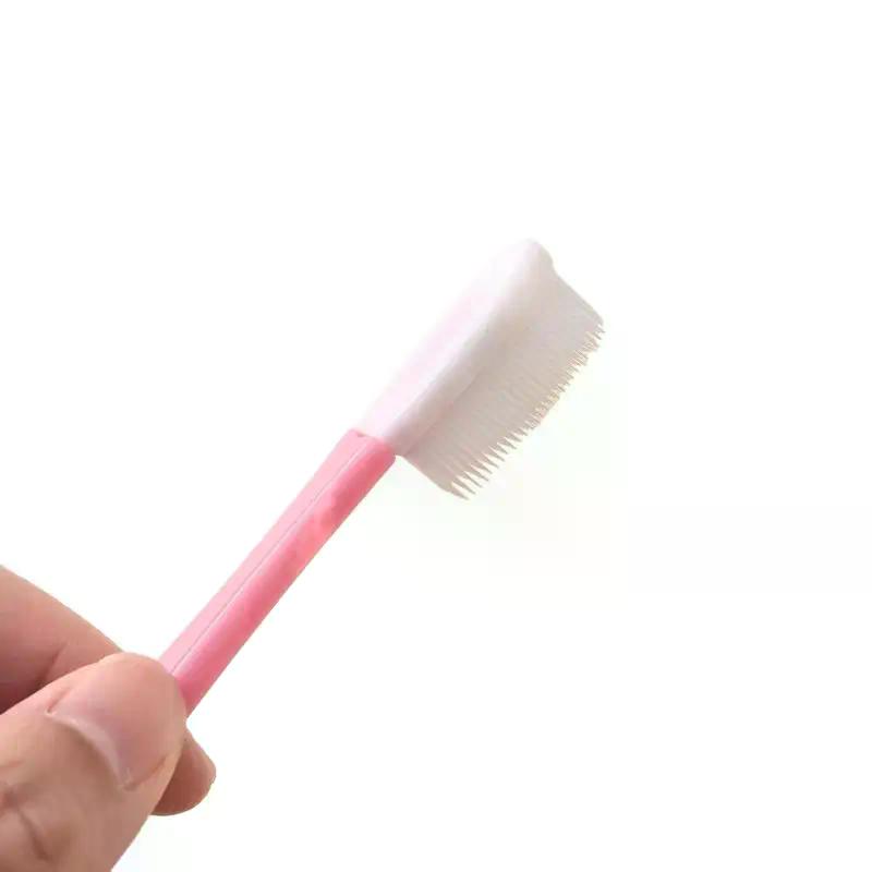 Tongue Scraper Cleaner For Adult Kid,2 In 1 Silicone Tongue Brush And Stainless Steel Tongue Scrapers For Fresh Breath Dental