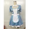 New Halloween blue cute maid costume clown costume nightclub bar performance costume team performance costume