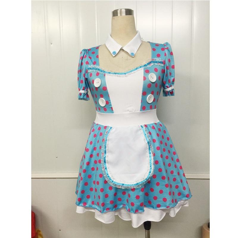 New Halloween Blue Cute Maid Costume Clown Costume Nightclub Bar Performance Costume Team Performance Costume