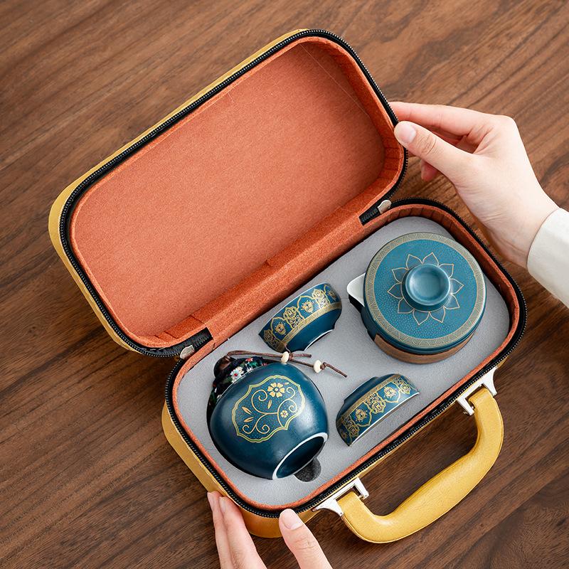 Yanhe Guyun Travel Tea Set Thousand Miles Jiangshan Set Portable Outdoor Travel Kuaike Cup Storage Tea Pot Drinking Tea