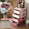 Four-Tier Kids Storage Boxes, with Four Drawers, Pink