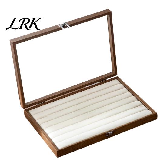 Jewelry Box with Partitions Ring Storage Box, Durable Wood Compartmentalized Design, Soft Neat And Orderly Velvet Interior Multi-grid Organizer,