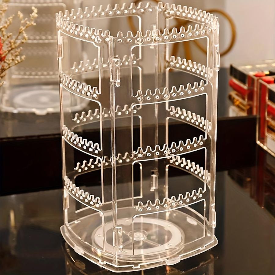 1pc Large Capacity Rotating Earring Stand, Jewelry Storage Box for Hanging Necklaces, Ear Clips, Commercial and Household Use