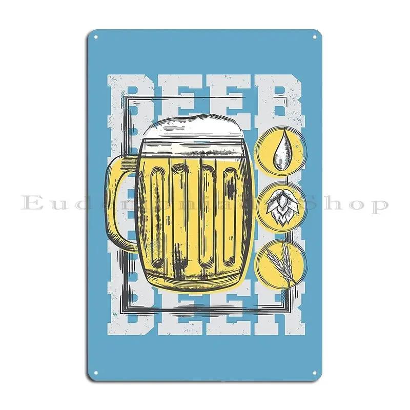 Beer Bier Glas Bierkrug Design Oktoberfest Metal Plaque Poster Cinema Cinema Bar Cave Design Garage Tin Sign Poster 20x30cm(7.8x11.8inch)