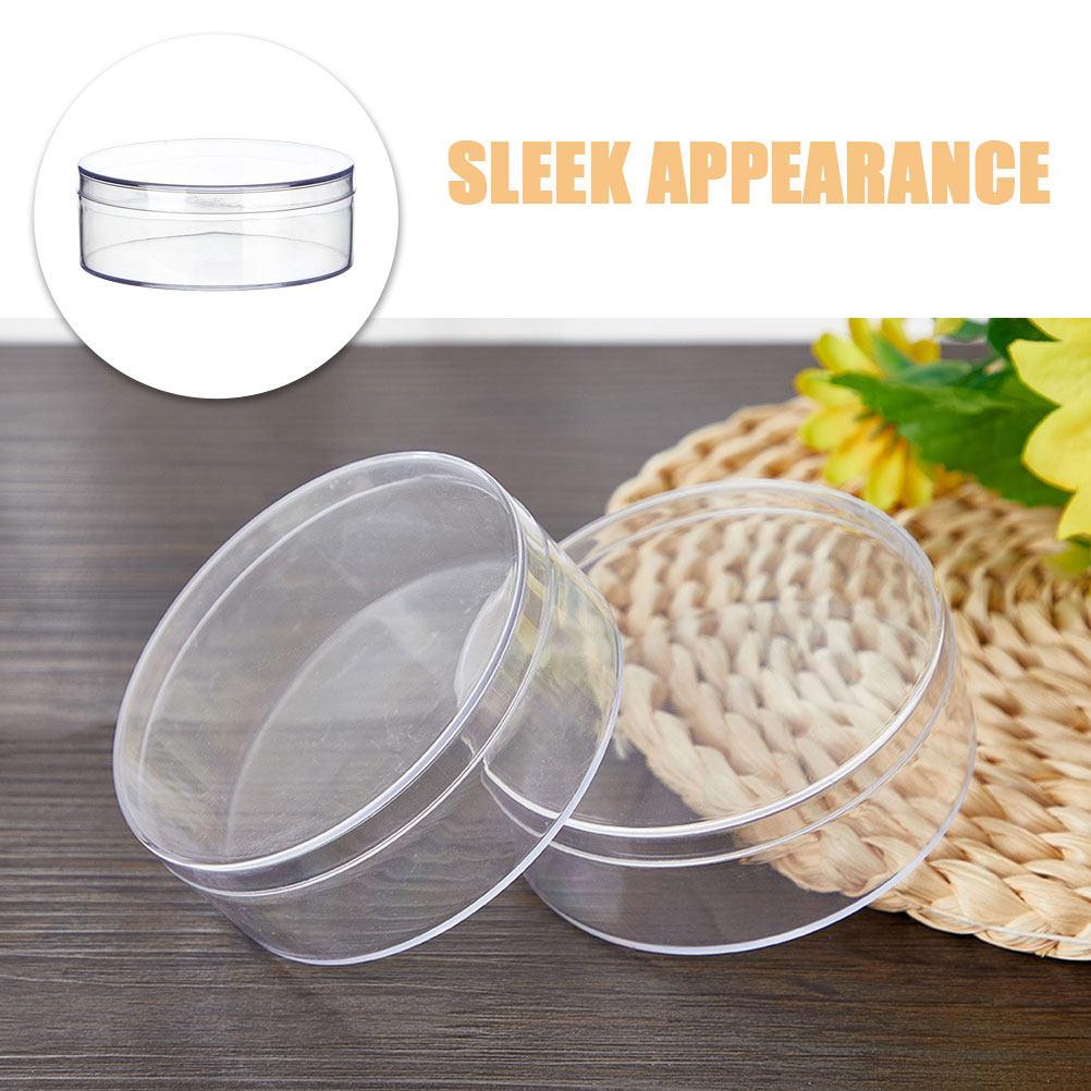 12Pcs Clear Round Candy Box Transparent Lids Small Storage Containers Wedding Party Favor Organizer Jewelry Beads 8Cm