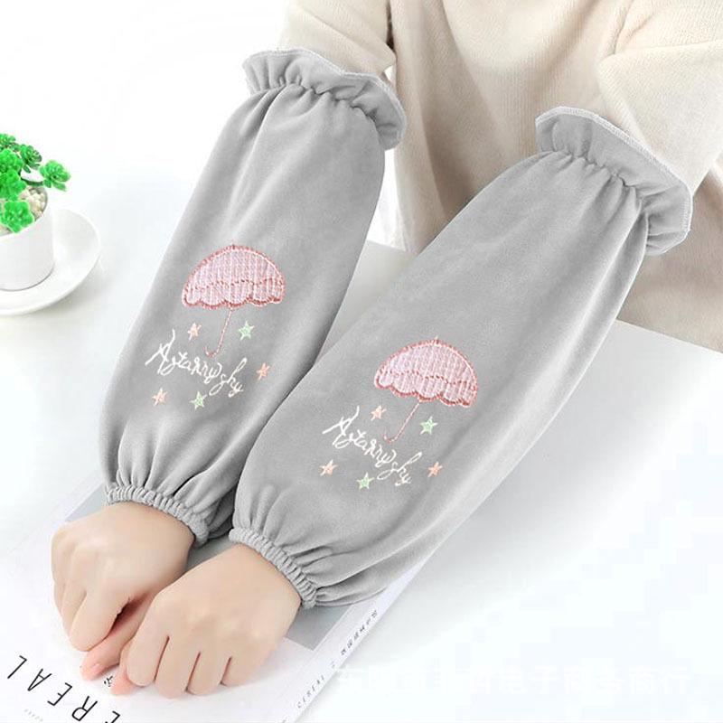 Men's and Women's Cute Korean Style Mid-Length Fleece Sleevelets and Foot Covers for Autumn and Winter