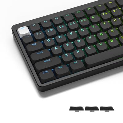 Teclado de Computador 141 Teclas Keycap Womier Keycap Perfil Baixo Keycap PBT Conjunto Completo Compatível com Teclados 60%, 65%, 75%, 100% (Preto)