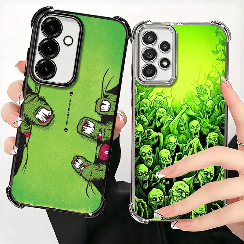 Horror Zombie Skeleton Green Soft Phone Case For Samsung A17 A27 A07 A37 A57 A16 A56 A15 A55 A14 A54 A13 A53 A26 A36 A25 A35 A24