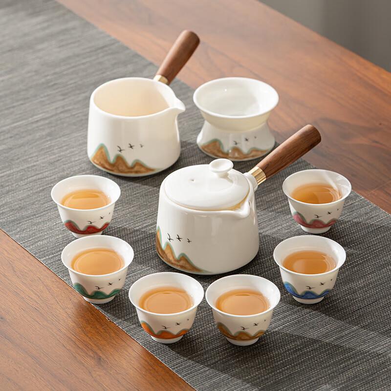 Su Shi Ceramic Kung Fu Tea Set - Mutton Fat Jade Design