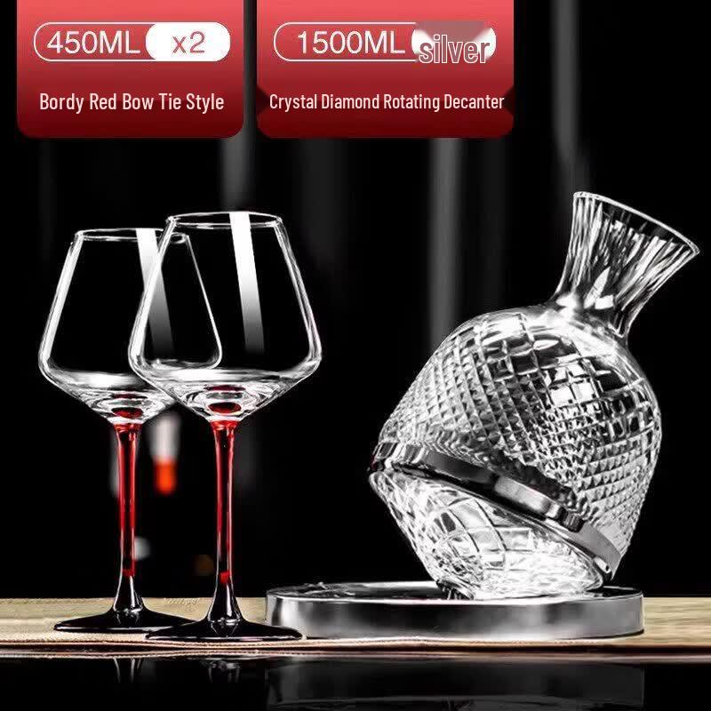 Luxury European Crystal Red Wine Glass and Decanter Set