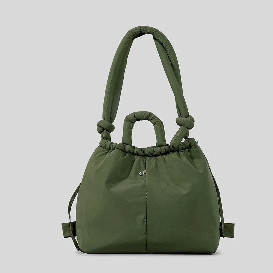 Casual Nylon Purses and Handbags Quilted Women Shoulder Bag Cotton Padded Backpack Drawstring Tote Bags for Women Shopper Clutch