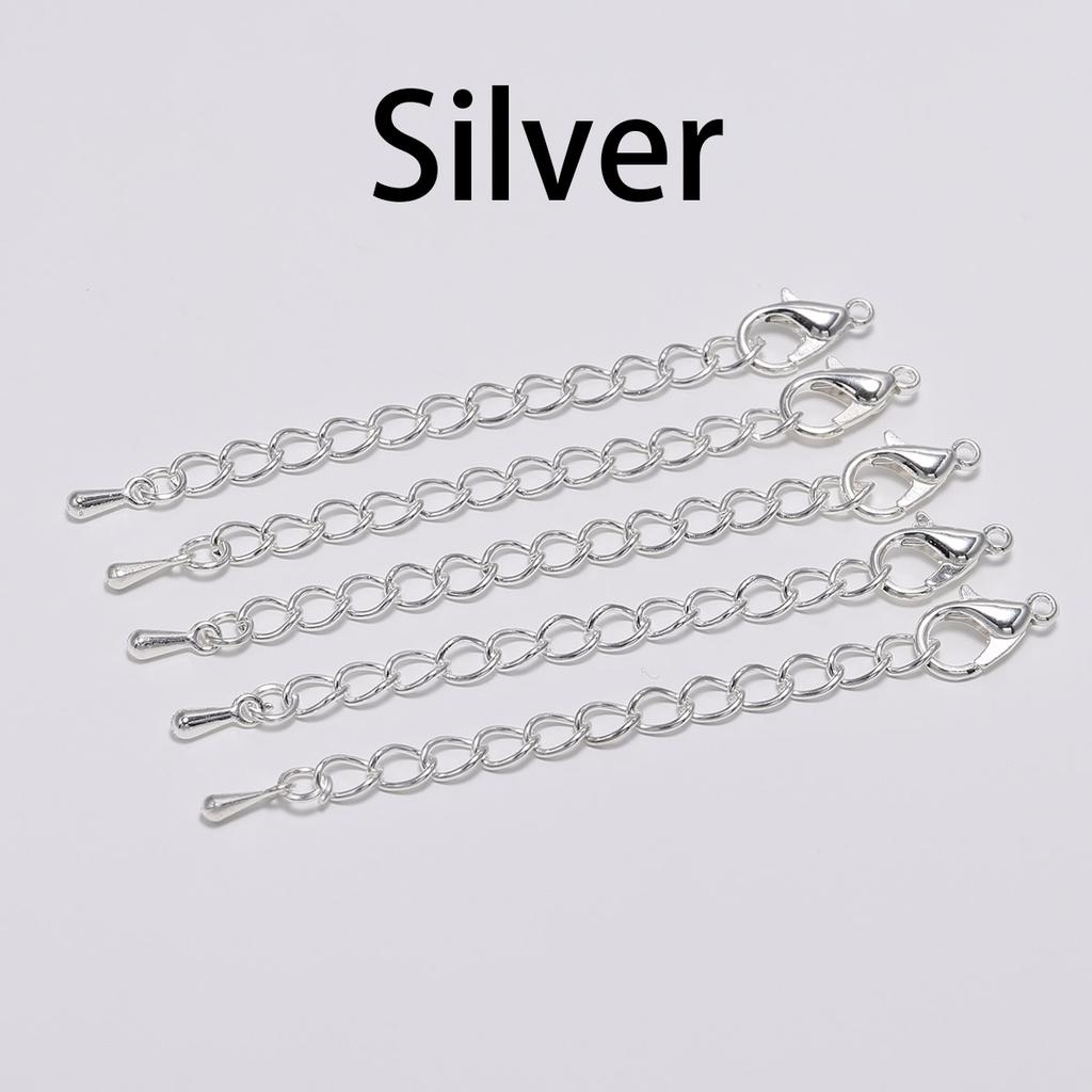 10/20pcs 50 70mm Tone Extension Tail Chain Lobster Clasps Connector For DIY Jewelry Making Findings Bracelet Necklace Supplies