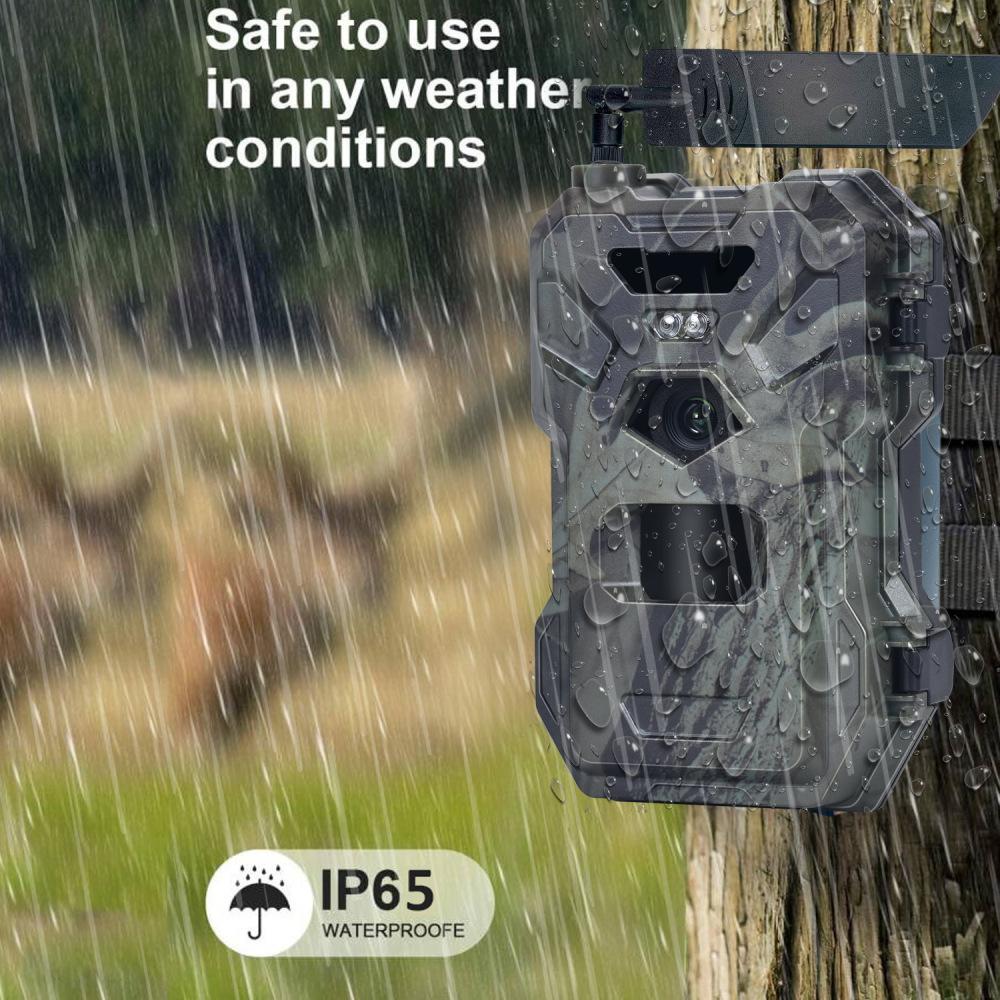 Outdoor 30mp 2k Hd Hunting Camera Home Safety 4g Liveshow Trap Game Cam Wildlife Plants Night Vision Camera App Control Camera