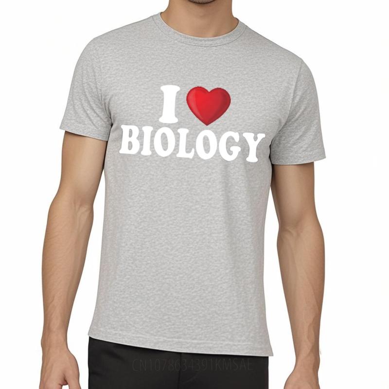 Top Tees Relaxed Fit Tshirt Soft Boys Oneck Tshirt Streetwear I Love Biology Comfort Man Tees Breathable Tee Oversized Tshirt
