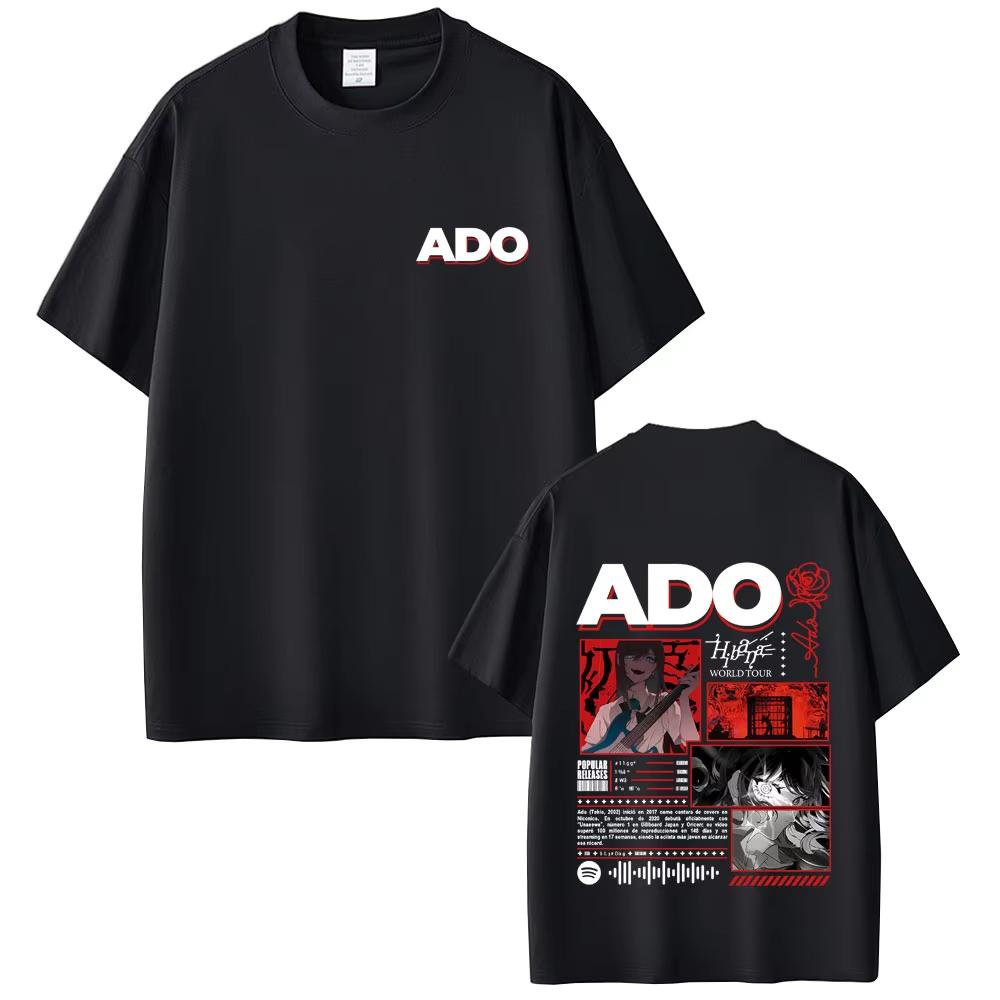 Limited Ado Hibana World Tour 2025 T-shirt Summer Men Women Fashion Pop Music Streetwear Male Japanese Style Short Sleeve Tshirt