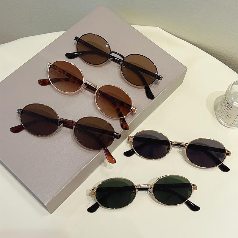 Vintage Oval Sunglasses  New Stylish Full Rim Gradient Outdoor Casual Shades Women Trendy Brand Design Sun Glasses