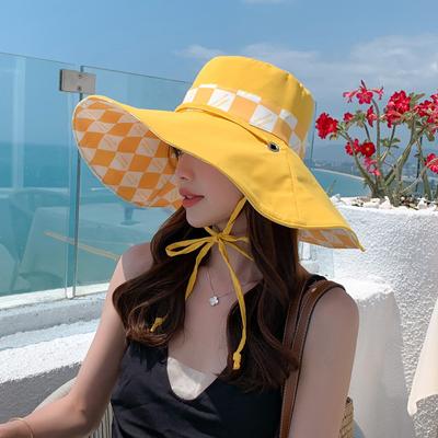 Summer Hat Women's Fashion Double-sided Large Brimmed Fisherman's Travel Sunscreen Visor
