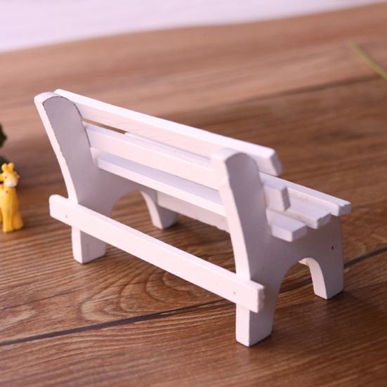 Miniature Park Bench Realistic Tiny Wooden Garden Seats for Micro Landscape Dollhouse Fairy Garden Accessory