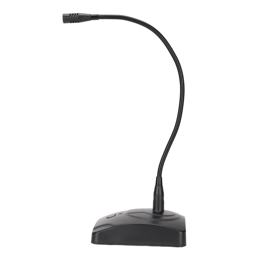 Gooseneck Wired Microphone Adjustable Black Desk Meeting Microphone with XLR to 6.35mm Cable for