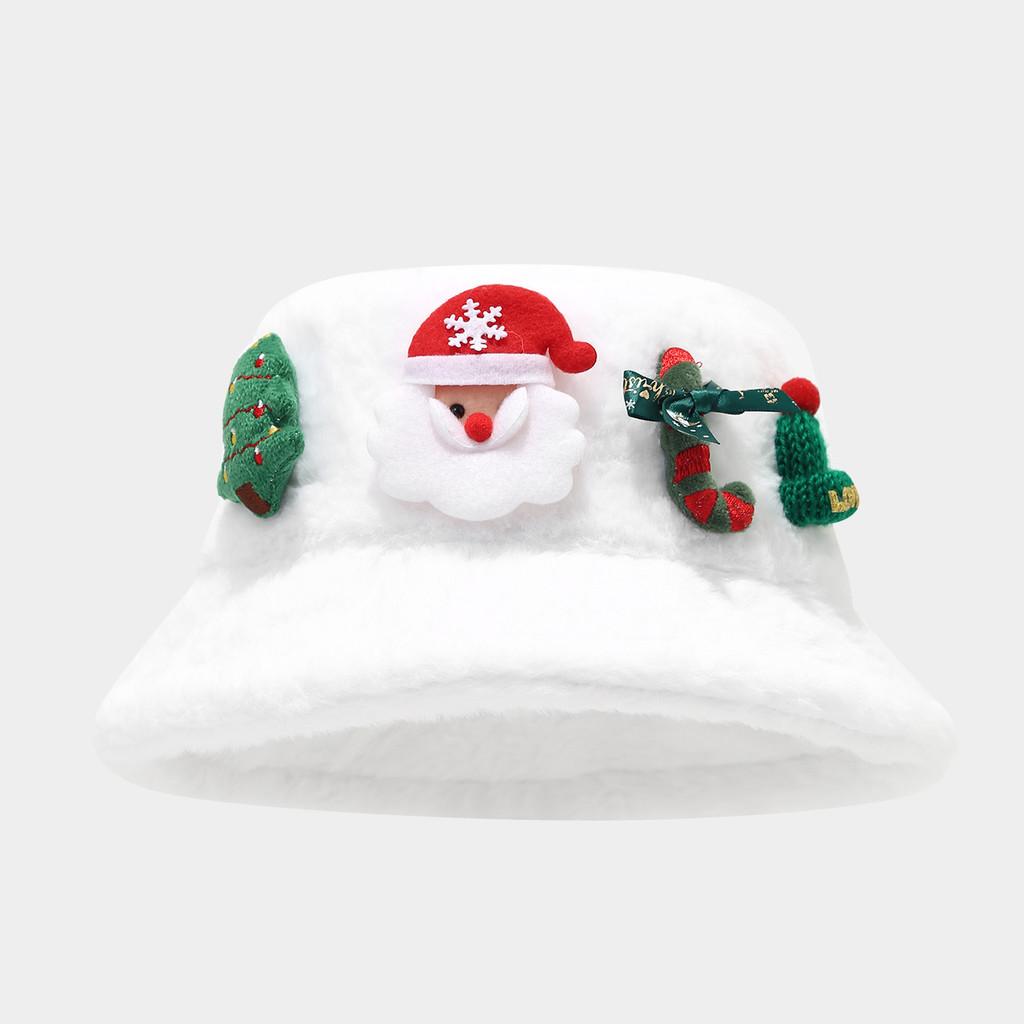 Winter Christmas Decor Fisherman Hat With Elf Theme For Casual Holiday Outfits