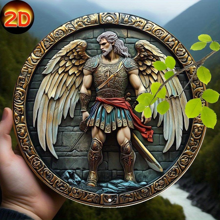 2d Flat 20*20cm, Angel Warriors, Mythical Fighters, Festive Decorations, Christmas Gifts, Thanksgiving Presents, Exquisite Wooden Wall Art