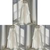 French Style White Mesh Midi Skirt With Abstract Pattern For Elegant Spring Wear
