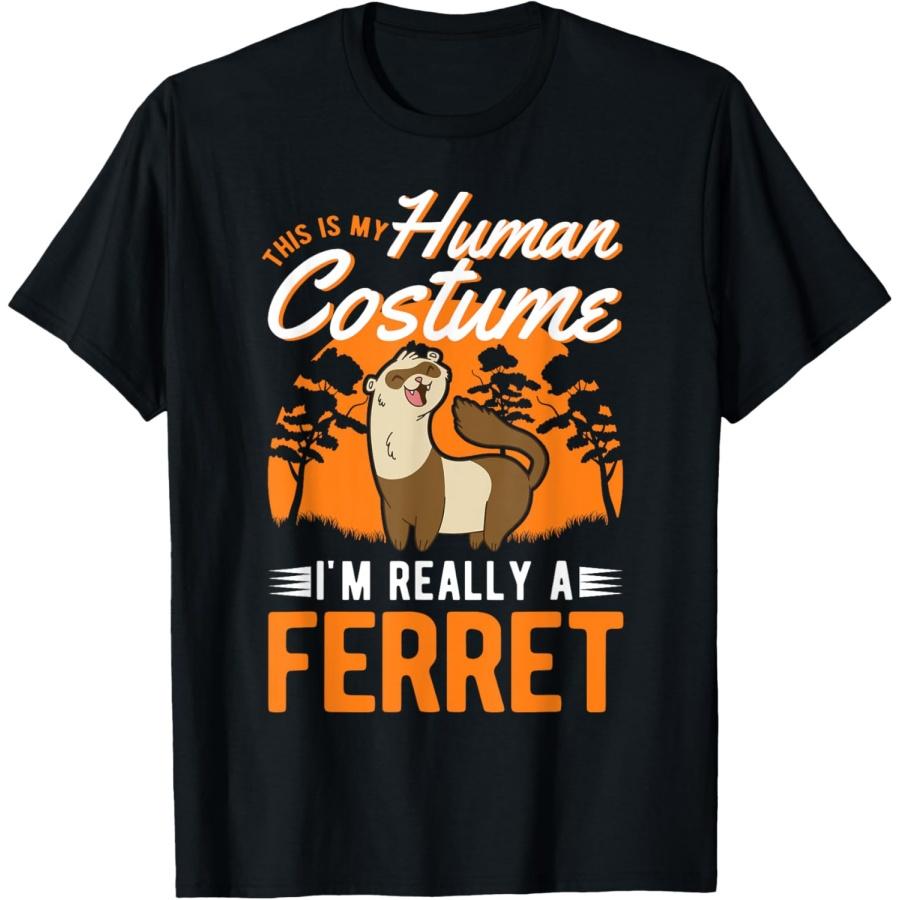 Ferret Human Costume Halloween Ferret T-Shirt(1) XXXXXL чёрный