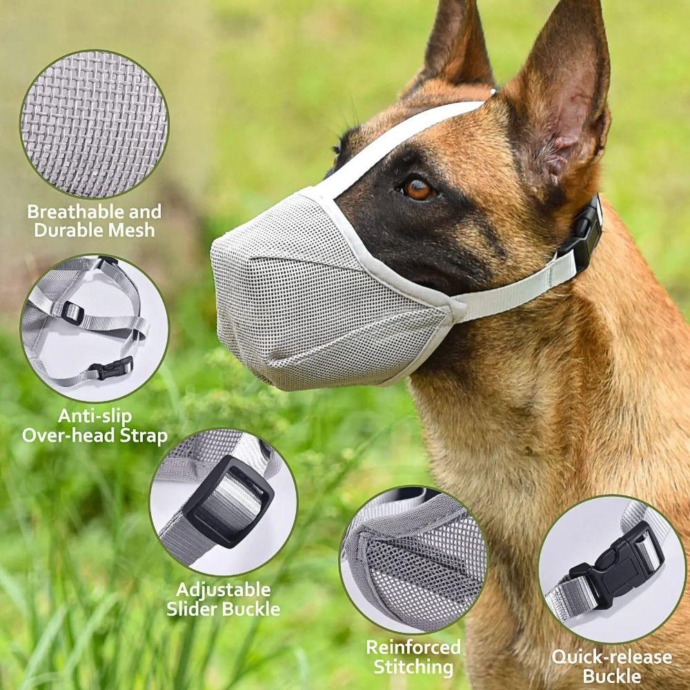 Anti-Bite Pet Dog Muzzles Breathable Dog Mesh Mouth Mask Dog Mouth Cover  for Long Mouth Dog