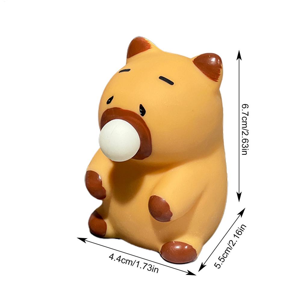 Brown Capybara Doll Pinch Music Toys Squeeze Spit Bubble Decompressio N Toy For Kids Sensory Fidget Toys Schoolbag Doll Pendant