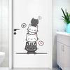Sartoon Niedliche Katzenaufkleber zum Dekorieren von Schlafzimmer-Kleiderschranktüren Wasserdichte Selbstklebende Abziehbilder
