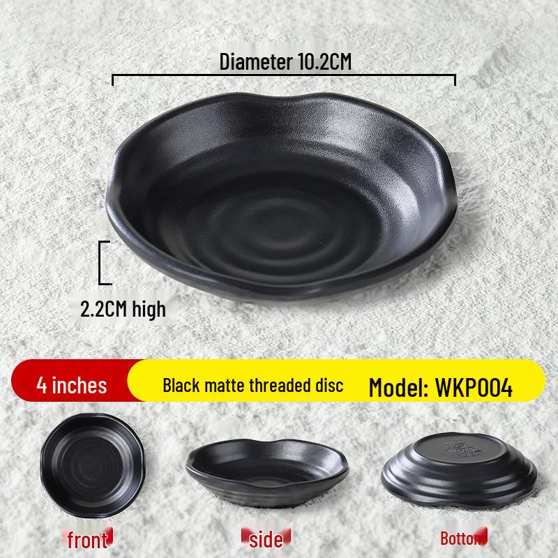 Черная Матовая Меламиновая Ударопрочная Тарелка для Закусок и Соусов для BBQ и Хот-Пота Standard