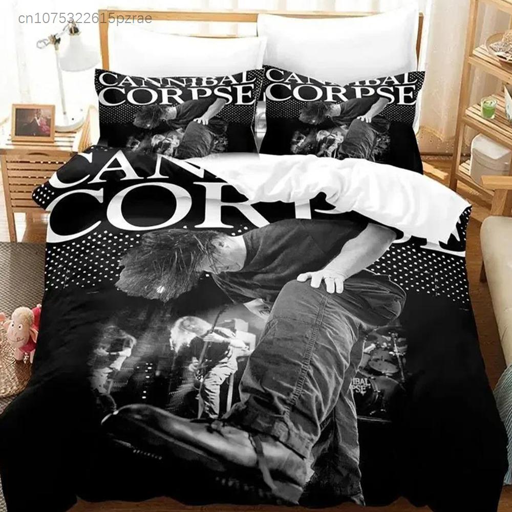 Top 3D Print Cannibal Corpse Bedding Set Duvet Cover Bed Set Quilt Cover Pillowcase Comforter King Queen Size For Boys Adult
