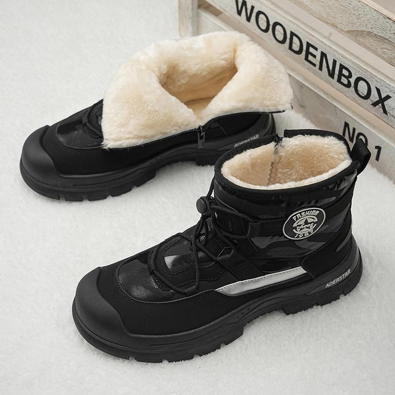 Men Snow Shoes Casual Winter Plush Warm Boots Platform Sneakers Male High Tops Cotton Shoes
