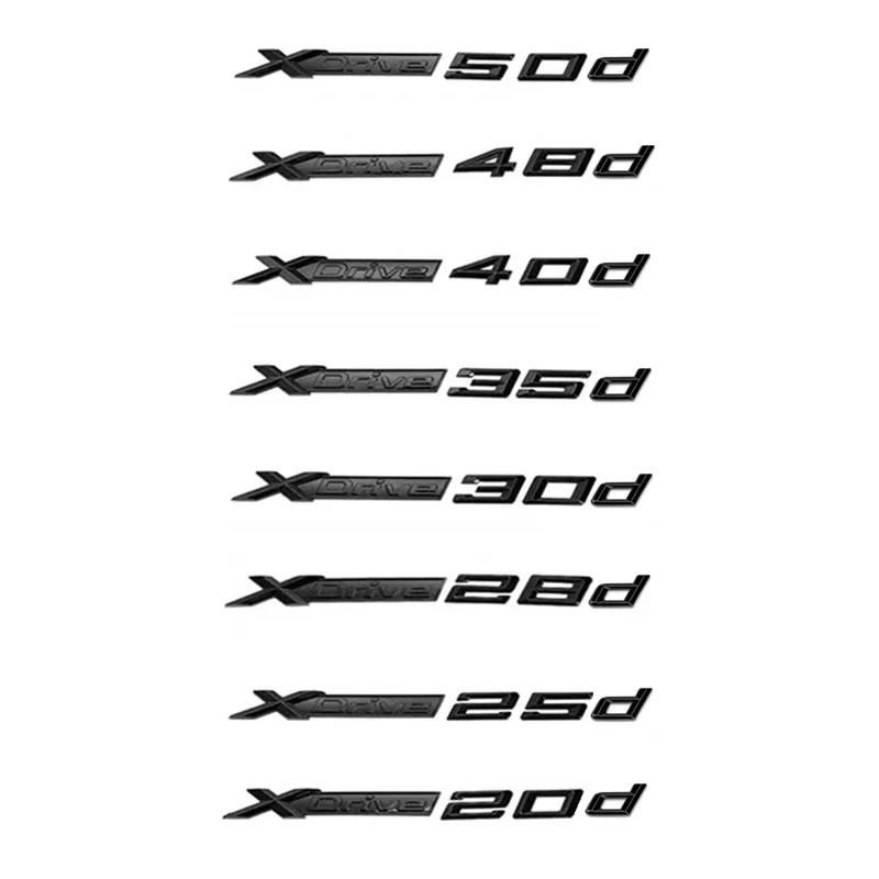Car Rear Trunk Letters Badge Emblem Decals Sticker For BMW XDrive 20d 25d 28d 30d 35d 40d 48d 50d X1 X3 X5 F48 F25 G01 F15 G05