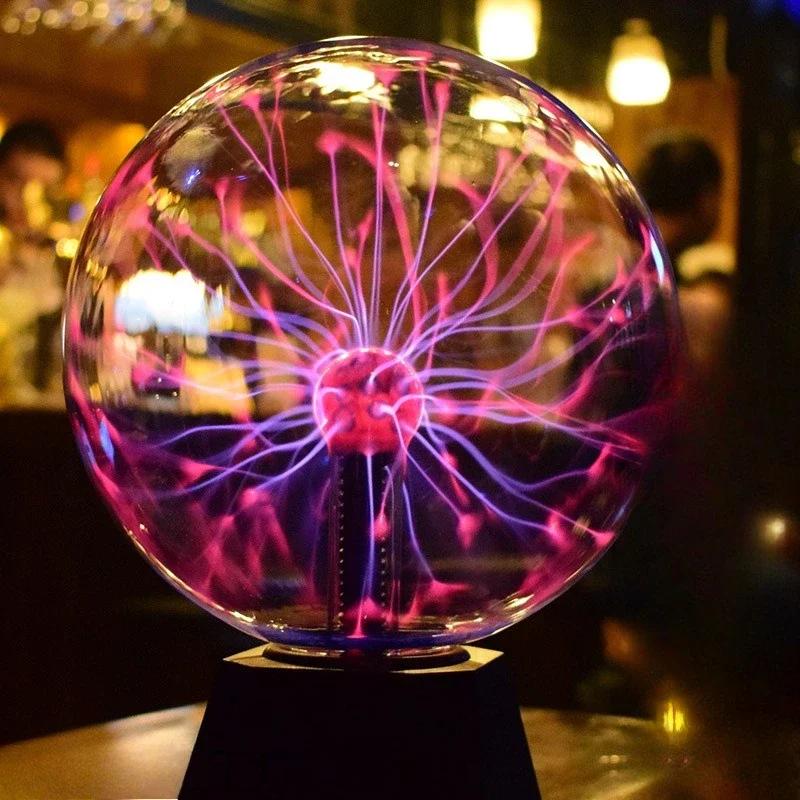 Electrostatic Induction Glow Plasma Ball 10-12 Inch Red Light Blue Light Science and Technology Museum Exhibition Ball