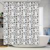 Vintage Black White Shell Print Shower Curtain For Bathroom Decoration Waterproof Home Decor Collection Size 180X240Cm