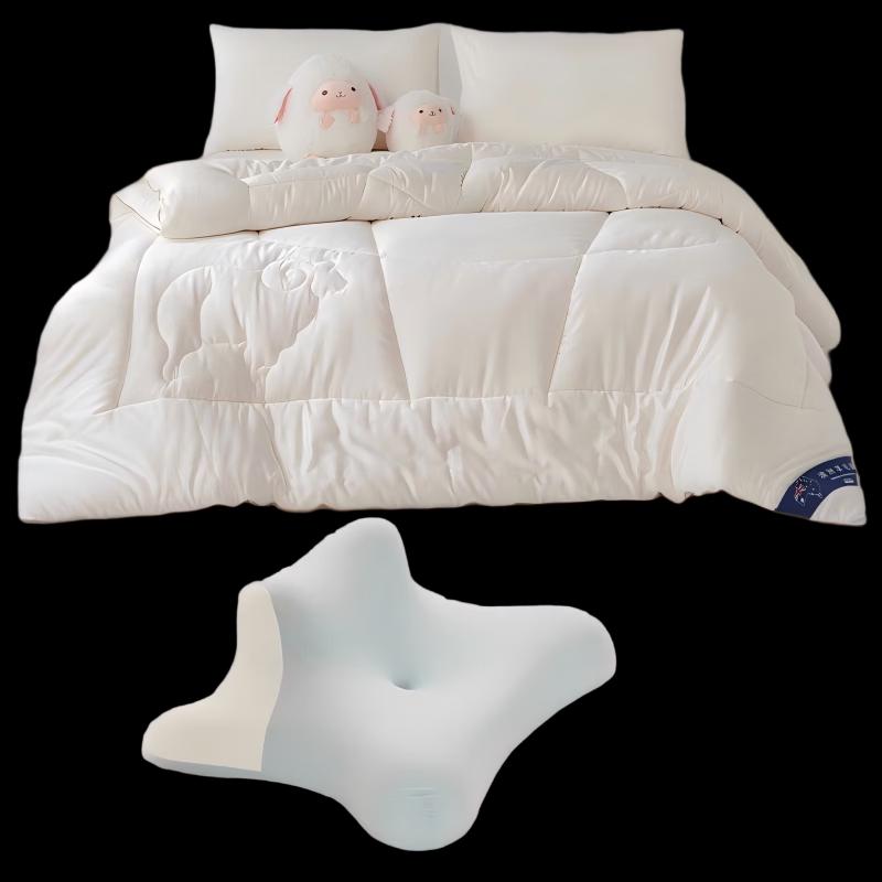 Fang Wang Australian Wool Quilt with Prone Pillow