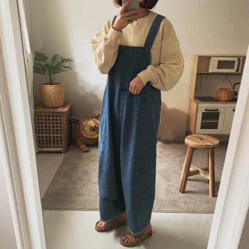 2024 Podzimní Korejské Trendy Dětské Džínové Overaly - Retro Ležérní Styl pro Kluky a Holky