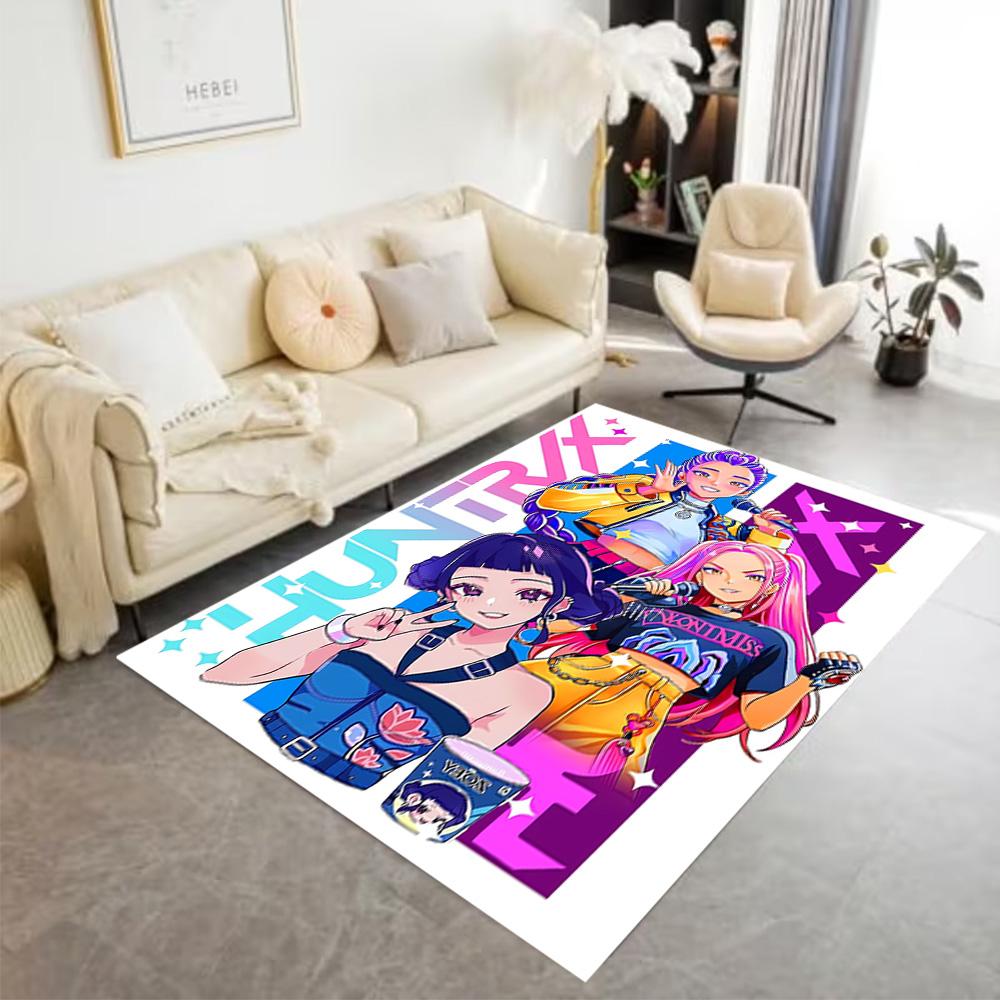1pc K-pop Demon Hunters Rug Home Carpet Decoration Office Decor Gift Living Room Bedroom