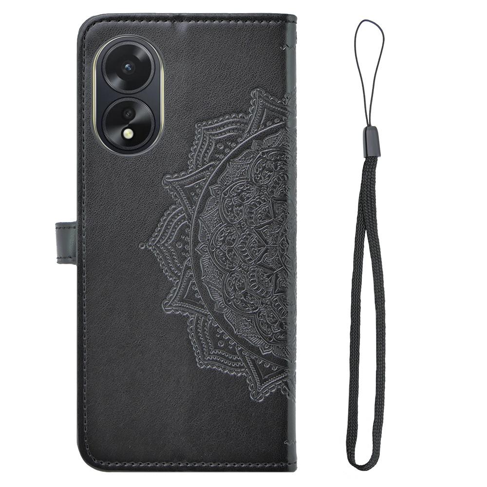 Flip case for Oppo A58 4G, Mandala, black