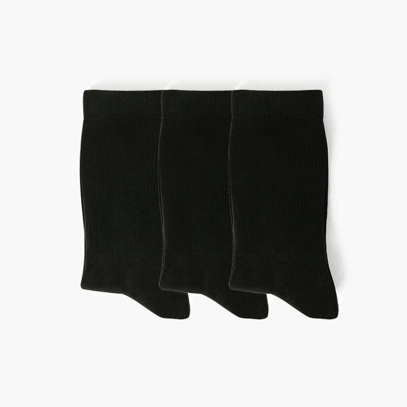 Men s CUSHION CREW BASIC Black 3-Piece Set Man (245~285mm)