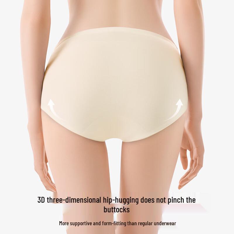 Women's 100% Cotton Seamless Antibacterial Briefs 3-Pack