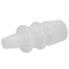 Aquarium Air Valve Connector Variable Diameter Straight Clear White Plastic Airline Tubing for