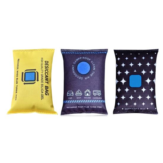 1/2Pcs 200g Reusable Desiccant Pack Color Indicating Silica Gel Desiccant Packet Dehumidification Bag Storage Bins Suitcase Electronics Moisture