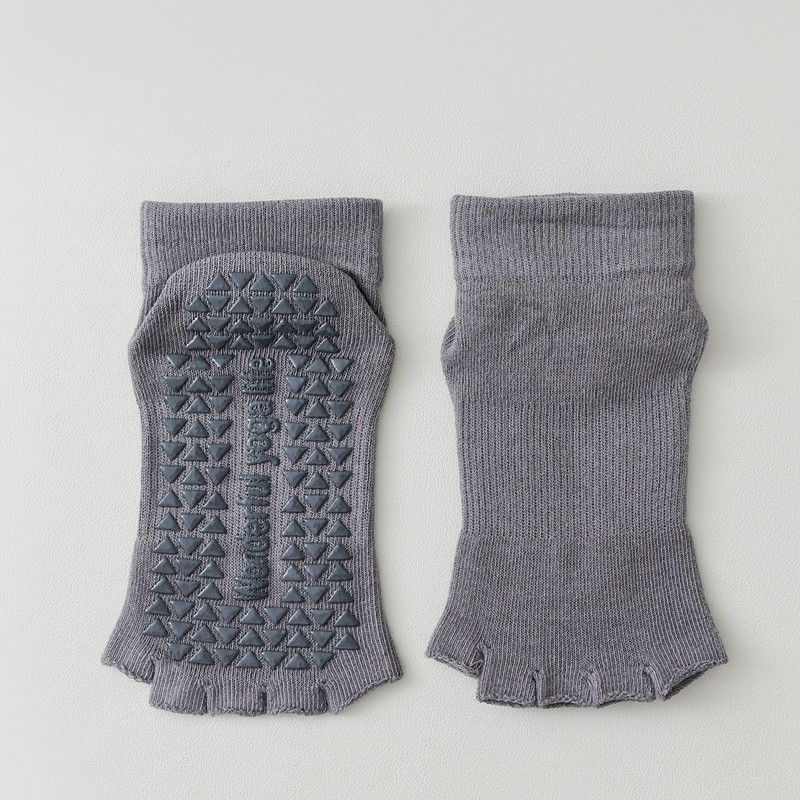 

Open Toe Five Finger Yoga Socks Professional Non Slip Pilates Short Socks Female Spring and Summer Sports Fitness Dance Toe Socks 9044 open-toe yoga socks dark gray [1 pair]]